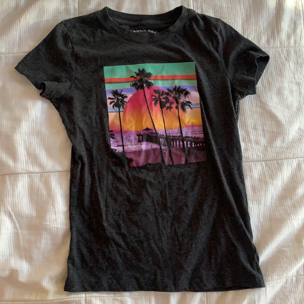 sunset beach graphic designed t-shirt